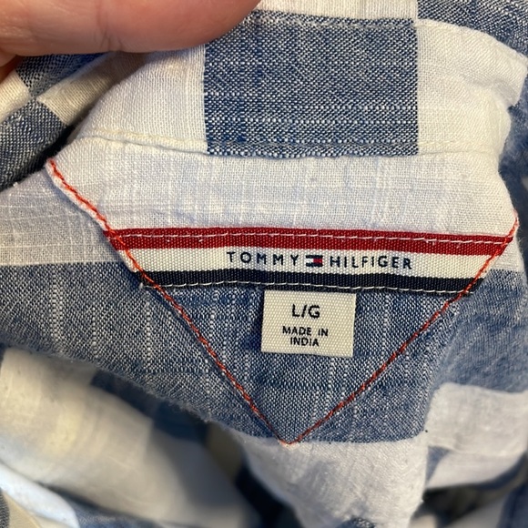 Tommy Hilfiger women’s contrast bold stripe button down shirt cotton classic Lrg - Picture 9 of 12